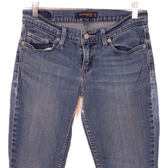 Levis Too Superlow 524 Faded Denim Jeans, Size 5M - Picture 2 of 8